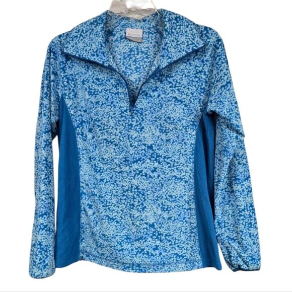 Columbia Arctic Air Printed Half Zip Fleece Pullover Blue Warm Sweatshirt Jacket - Picture 8 of 8